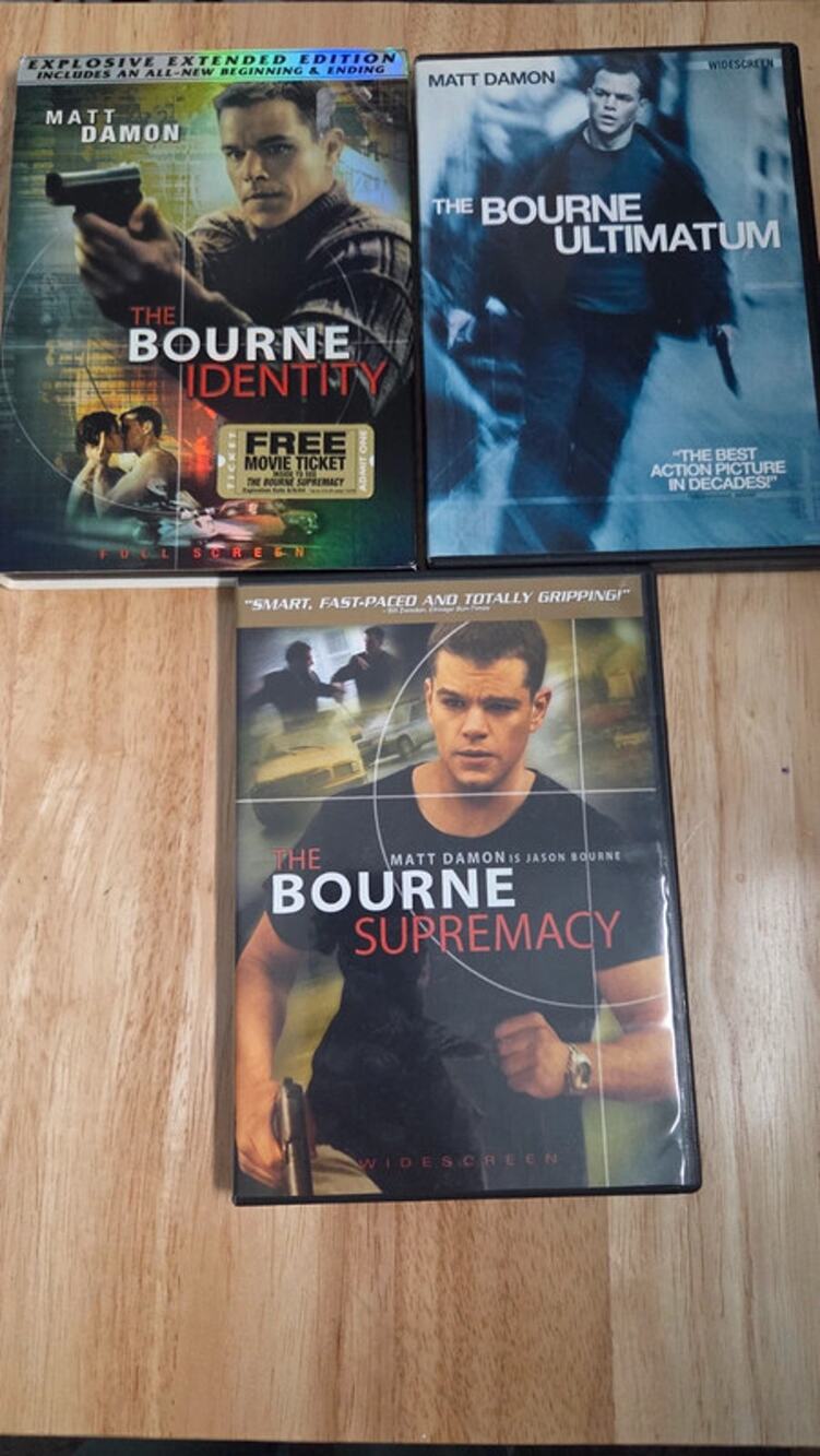 Matt Damon Bourne Trilogy DVD Lot Identity Supremacy Ultimatum Action Movies